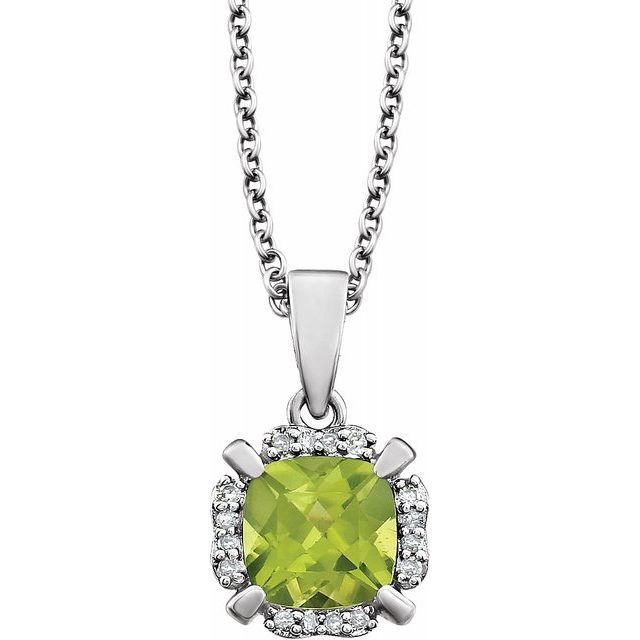 Peridot and Sterling Silver necklace outlet measuring 23