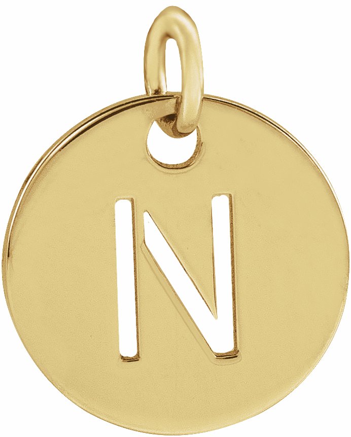 Charm letter V: yellow-gold plated