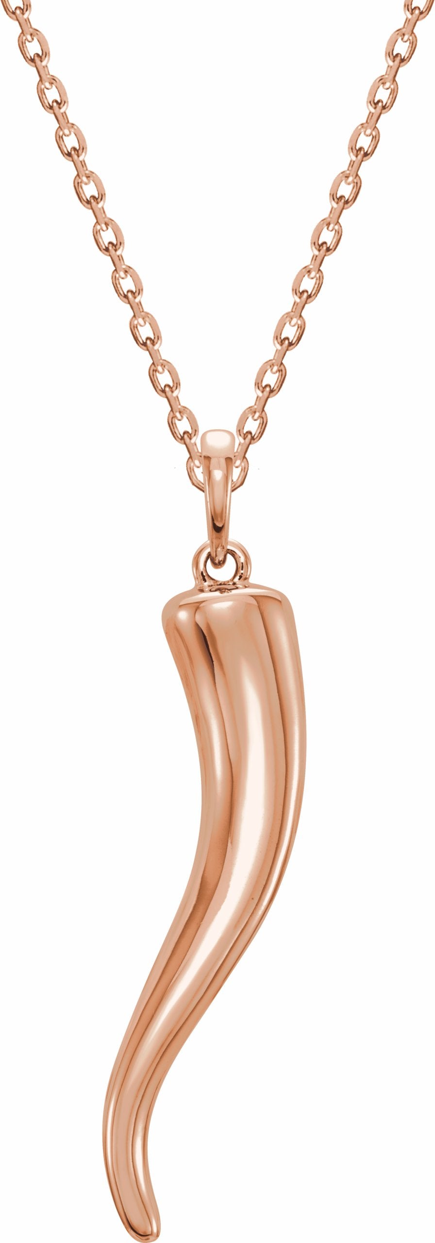 Rose gold italian hot sale horn necklace