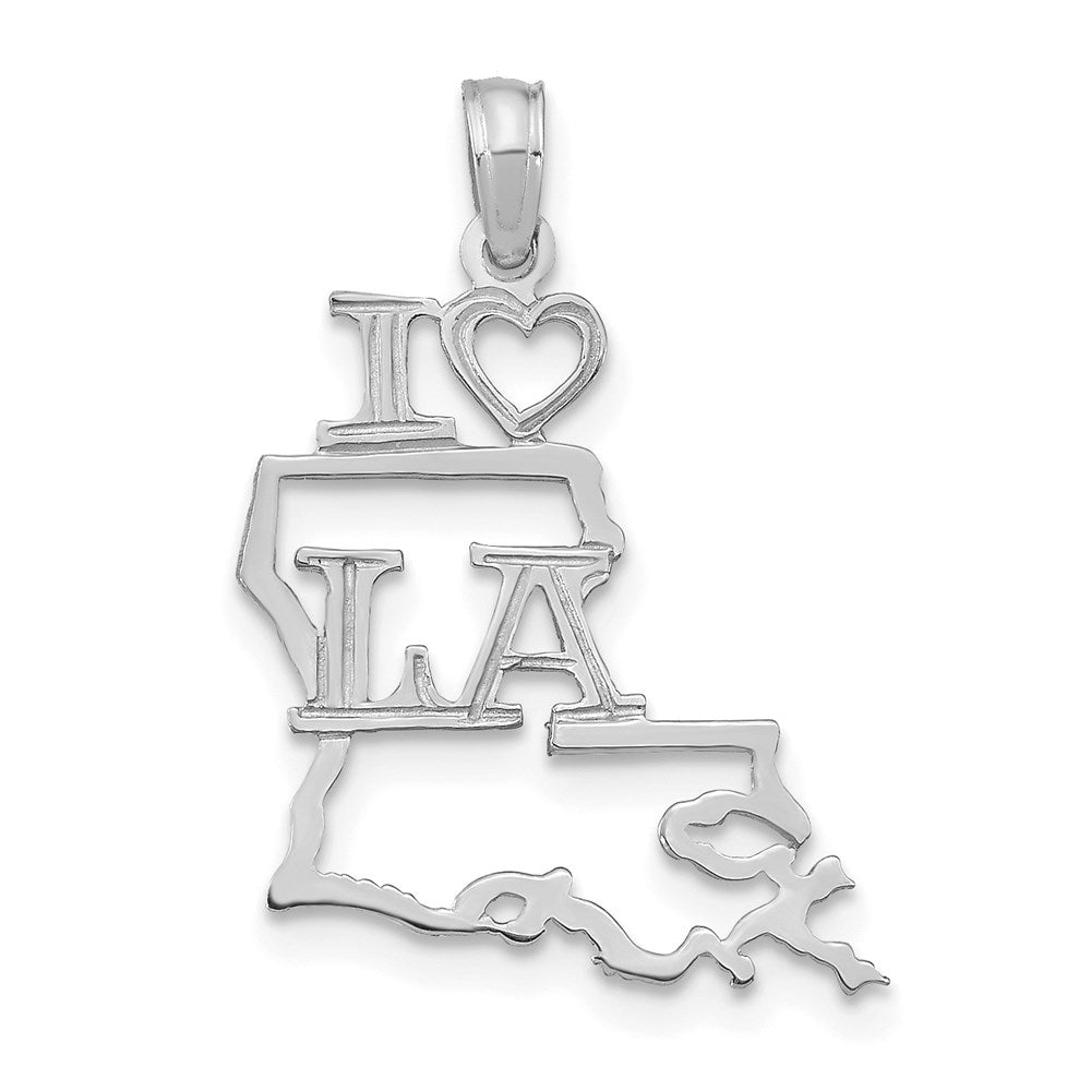 Louisiana State Necklace in Silver LA Silver Necklace State 