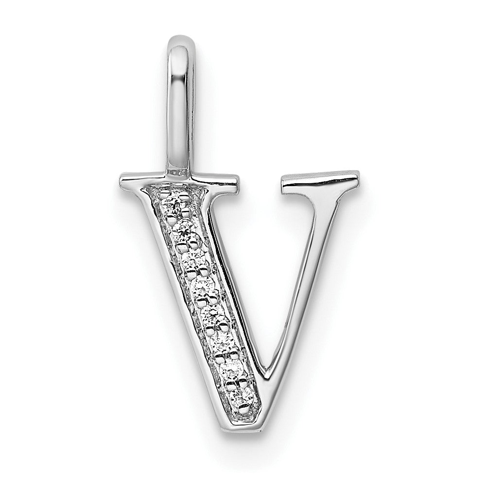 V Initial Pendant in Sterling Silver