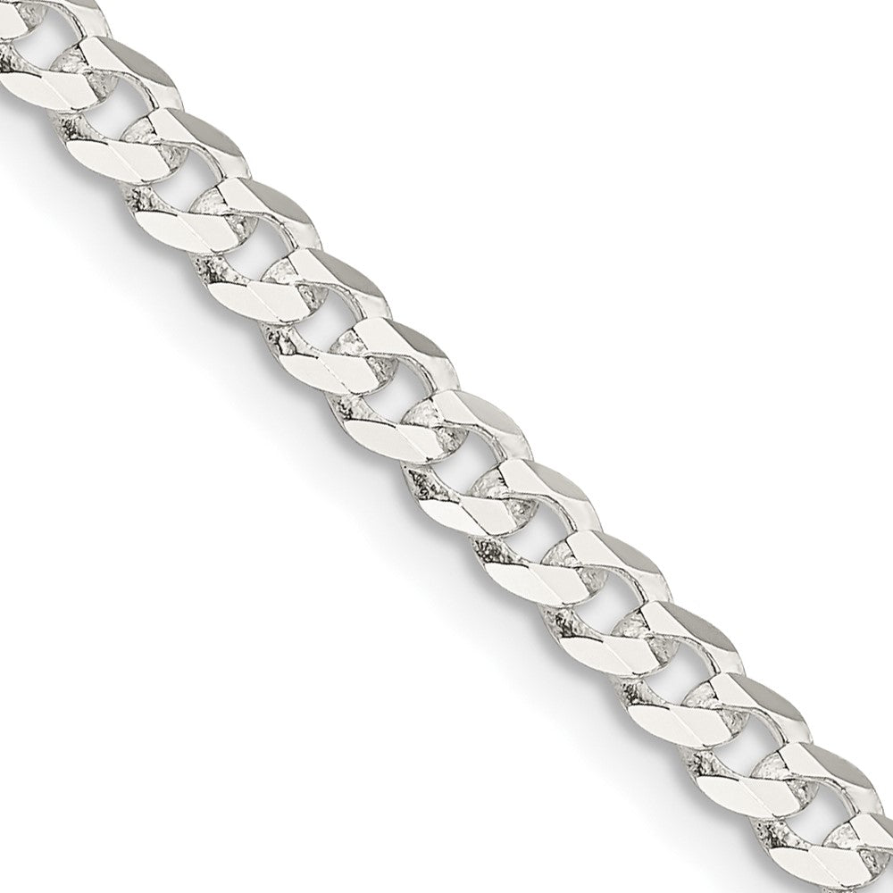 Solid 925 Sterling Silver Curb Chain Necklace Flat Open Link 
