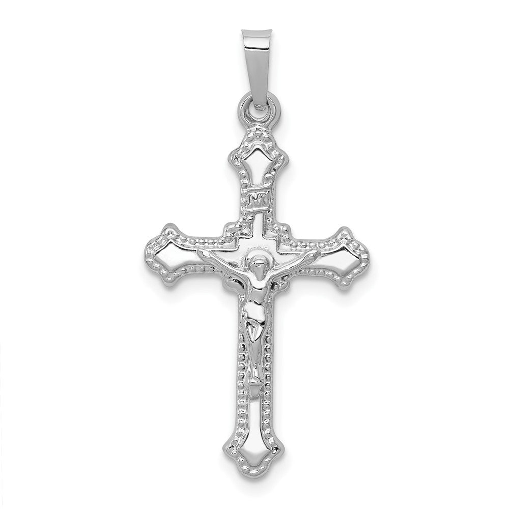 14k White Gold Polished INRI Crucifix Pendant – TreasureFineJeweler