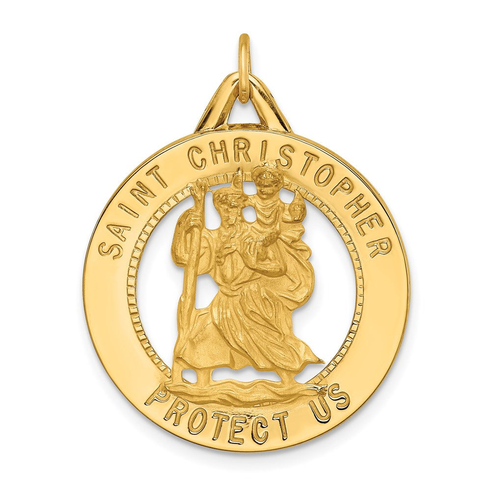 14K Gold Key Ring, St. Christopher - Holy Gold Jewelry