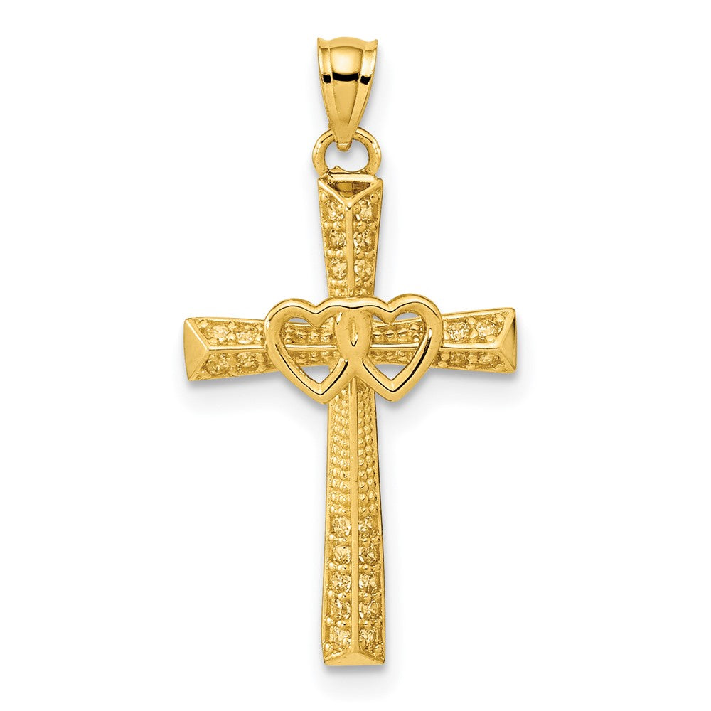 Cross with CZ outlet Pendant 14k Yellow Gold - Cross 14k CZ Gold Pendant