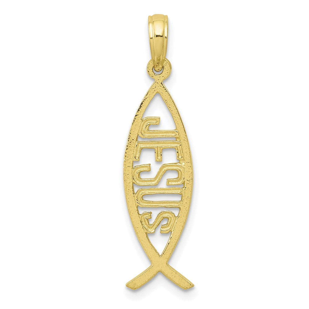 10K Ichthus Fish With JESUS Pendant 1