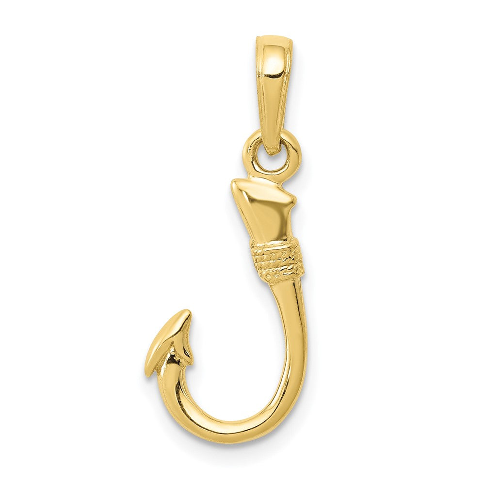 10K 3D Fish Hook Pendant 1