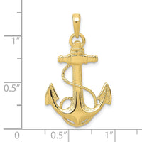 10K Anchor w/Rope Pendant