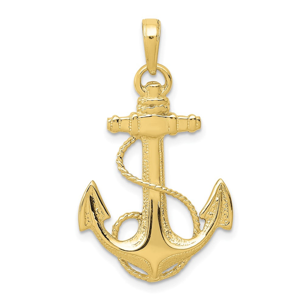 10K Anchor w/Rope Pendant