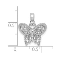 10K White Gold Polished Butterfly Charm