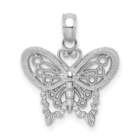 10K White Gold Polished Butterfly Charm