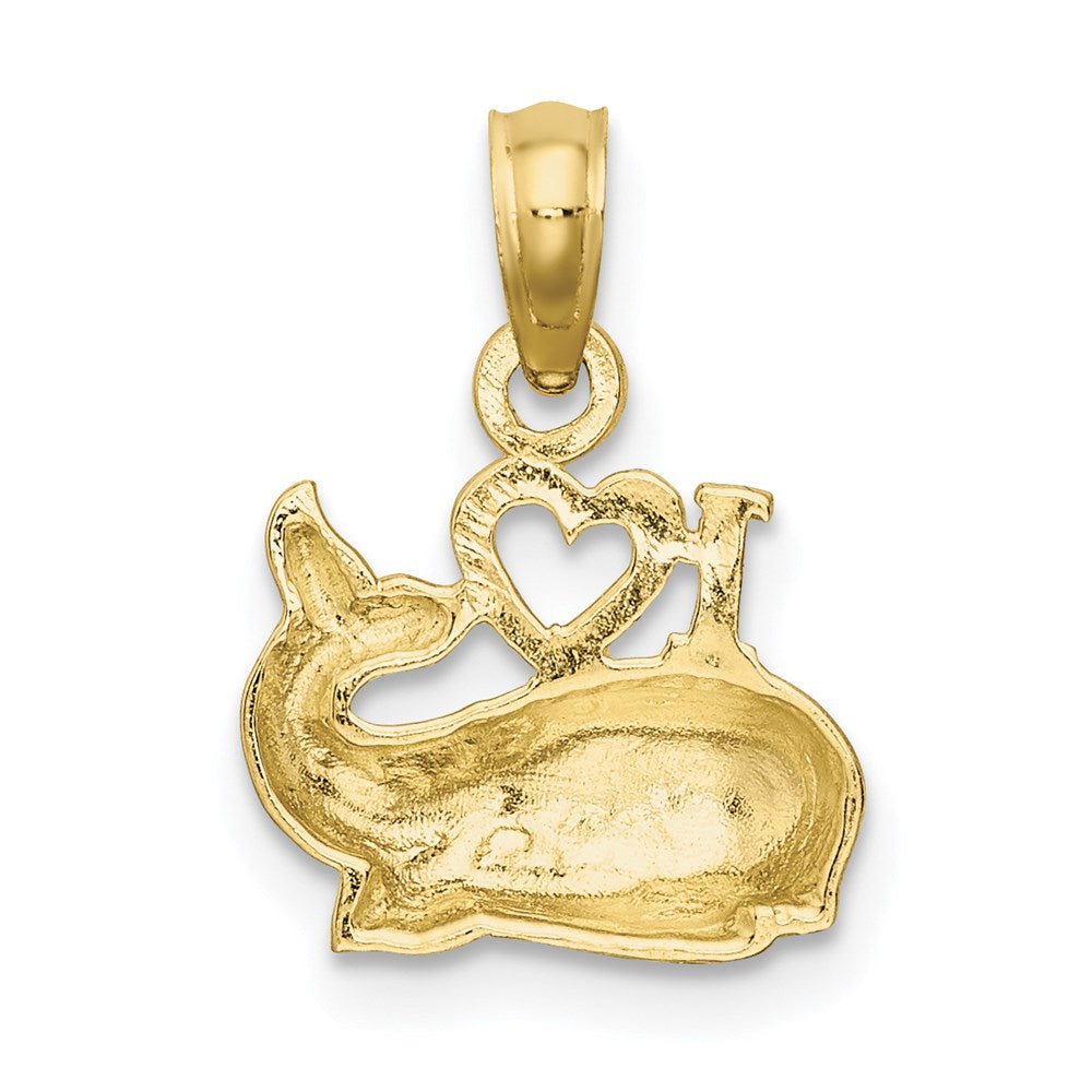 10K Polished  I HEART WHALES Charm 4