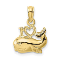 10K Polished  I HEART WHALES Charm 1