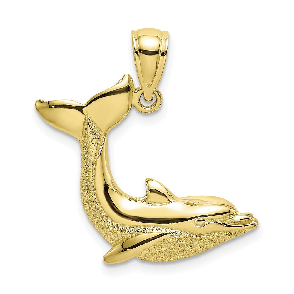 10K Textured Dolphin Jumping Charm 1