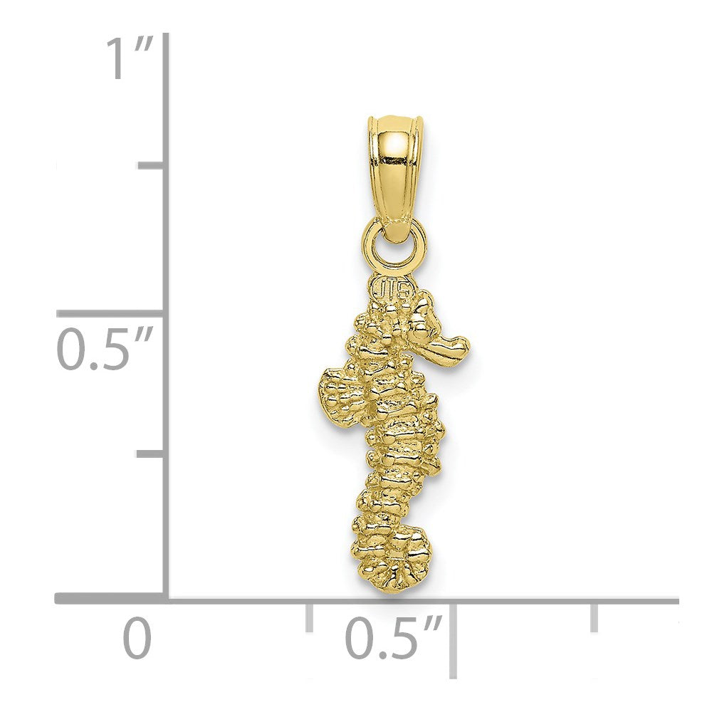 10K 3-D Mini Seahorse Charm 3