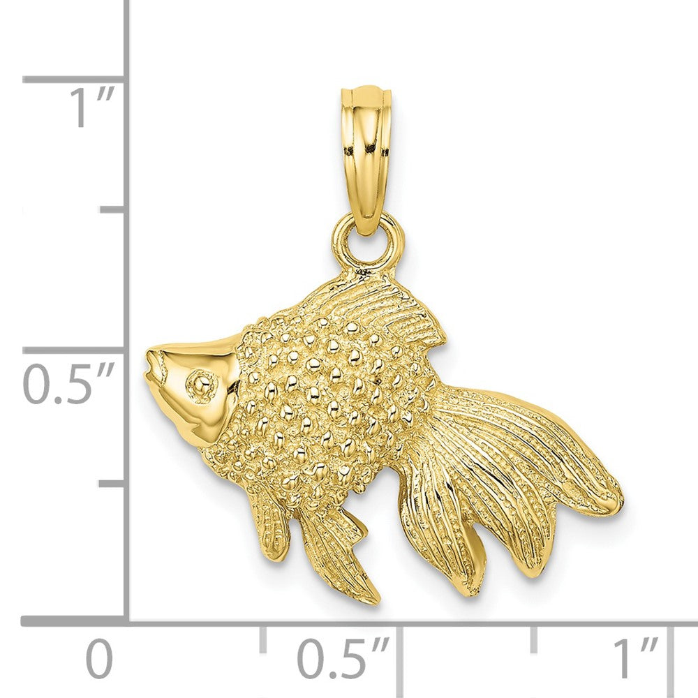 10k Textured Angel Fish Charm 3