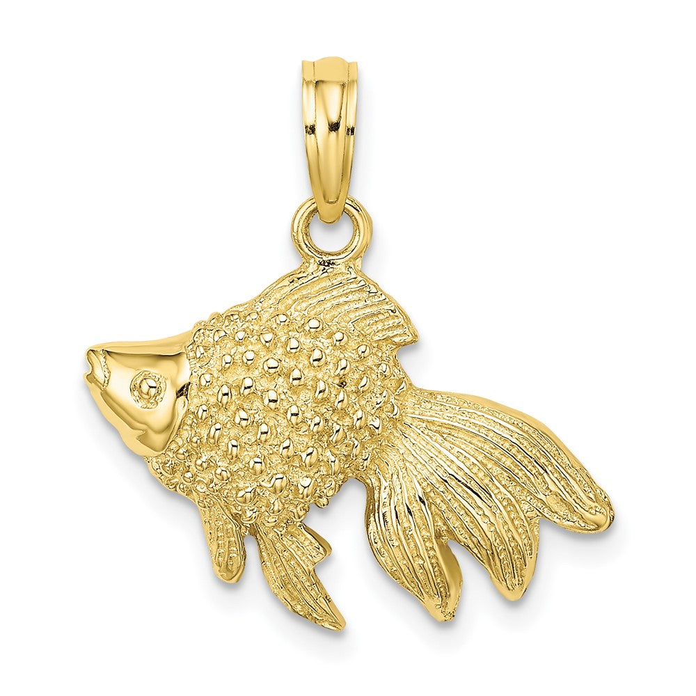 10k Textured Angel Fish Charm 1