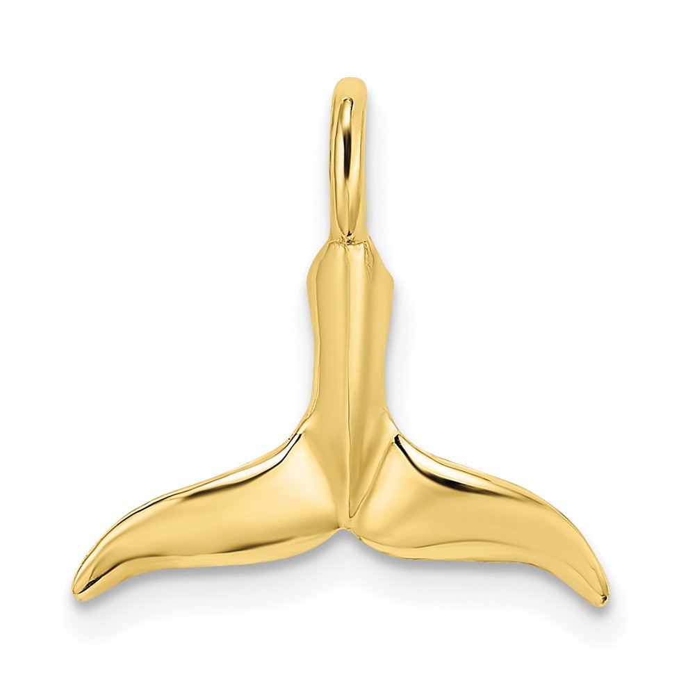 10K 3-D Polished Whale Tail Charm 1