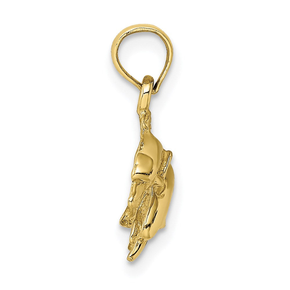 10K Polished Double Dolphins Jumping Charm 2