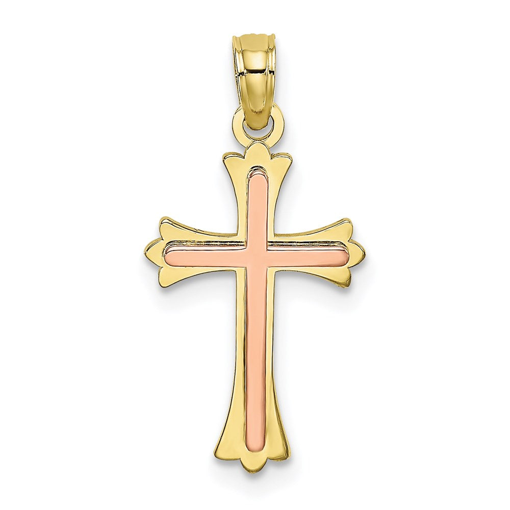 10K Two-Tone Cross Charm