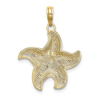 10K w/Rhodium D/C Polished Starfish Charm 4