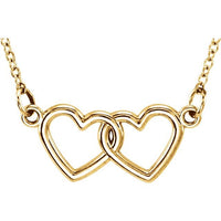 18K Yellow Vermeil Vermeil Double Heart 16-18" Necklace