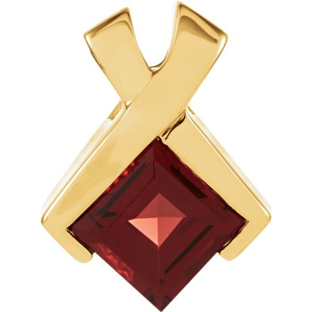 14K Yellow Mozambique Garnet Pendant 1