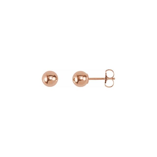 14K Rose 5 mm Ball Earrings 1