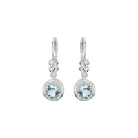 Sterling Silver Aquamarine & .02 CTW Diamond Earrings 1