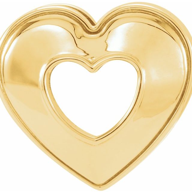 14K Yellow 14x14 mm Heart Slide Pendant 1