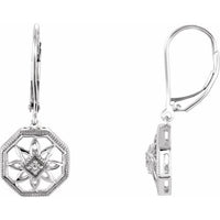 Sterling Silver .04 CTW Diamond Lever Back Earrings 1