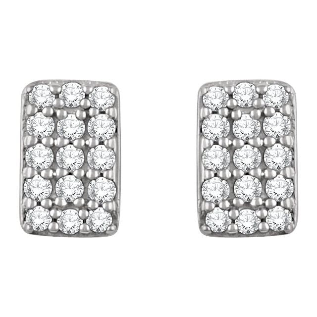 14K White 1/5 CTW Diamond Cluster Earrings 2