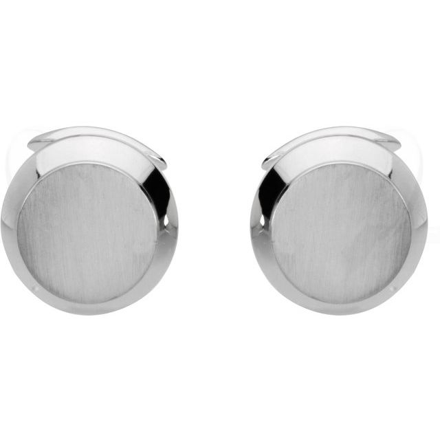 14K White Men's Cuff Links 2