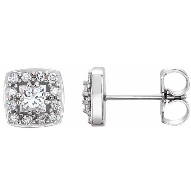 14K White 1/2 CTW Diamond Earrings 1