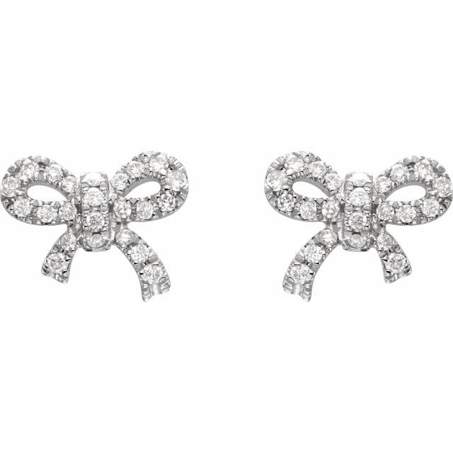 14K White 1/5 CTW Diamond Earrings 2