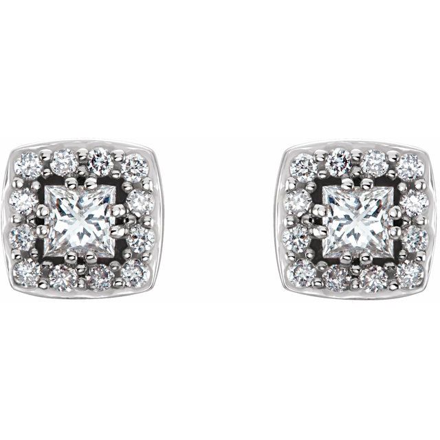 14K White 1/2 CTW Diamond Earrings 2