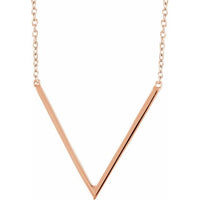 14K Rose "V" 16-18" Necklace 1