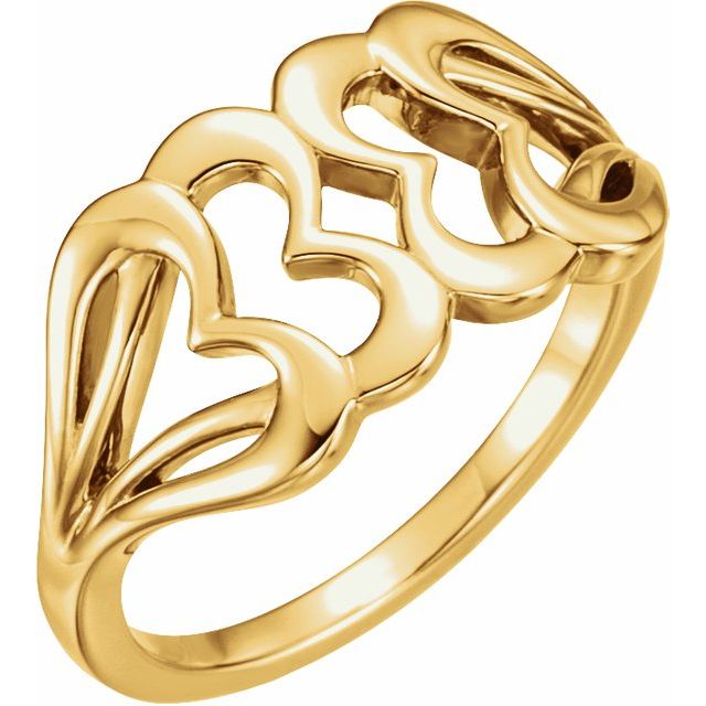 14K Yellow Heart Ring 1