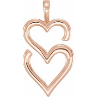 14K Rose Double Heart Pendant 1