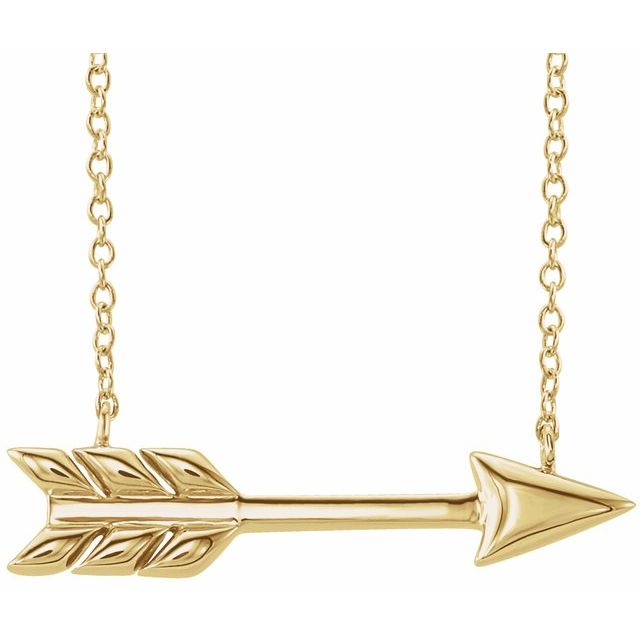 14K Yellow Arrow 16"-18" Necklace 1