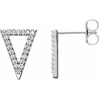 14K White 1/4 CTW Diamond Triangle Earrings 1