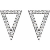 14K White 1/4 CTW Diamond Triangle Earrings 2