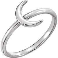 Sterling Silver Crescent Ring 1