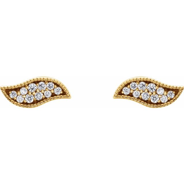 14K Yellow .07 CTW Diamond Earrings 2