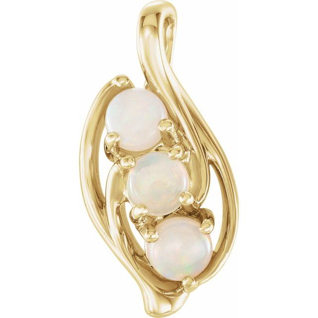 14K Yellow Opal Three-Stone Pendant 1