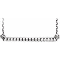 Sterling Silver Beaded Bar 16-18" Necklace 1