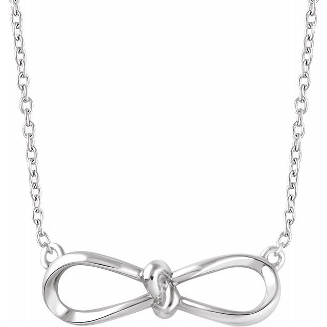 14K White Bow 18" Necklace 1