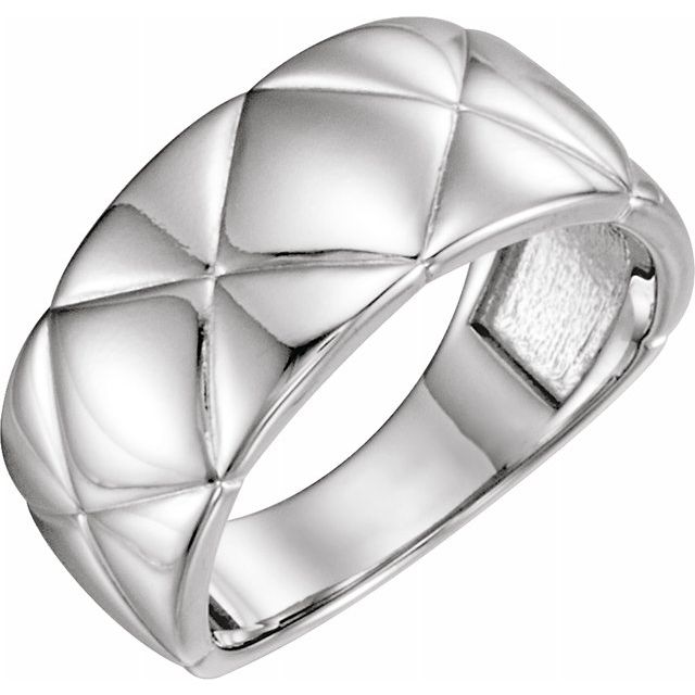 Sterling Silver Quilted Ring 1