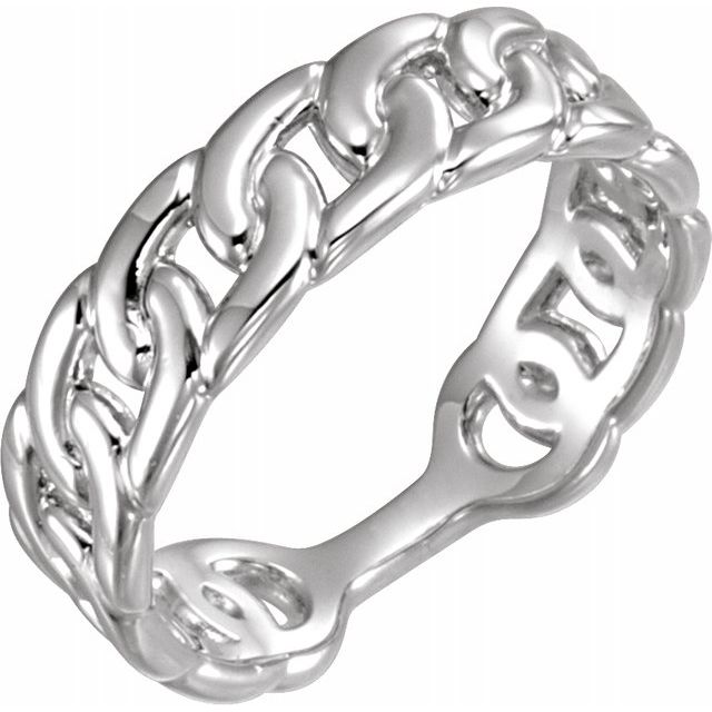 Sterling Silver Interlocking Stackable Link Ring 1