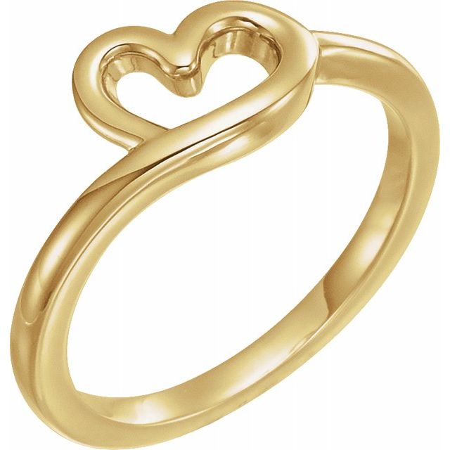 14K Yellow Heart Youth Ring 1